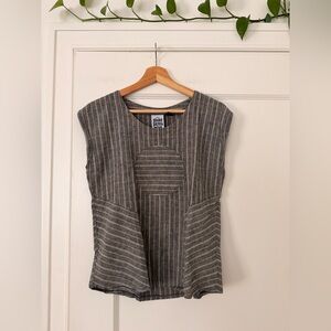 Geometric Linen Top